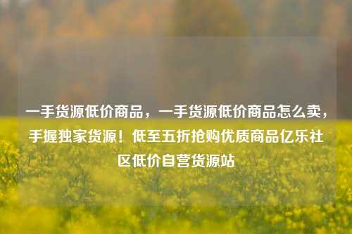 一手货源低价商品，一手货源低价商品怎么卖	，手握独家货源！低至五折抢购优质商品亿乐社区低价自营货源站  第1张