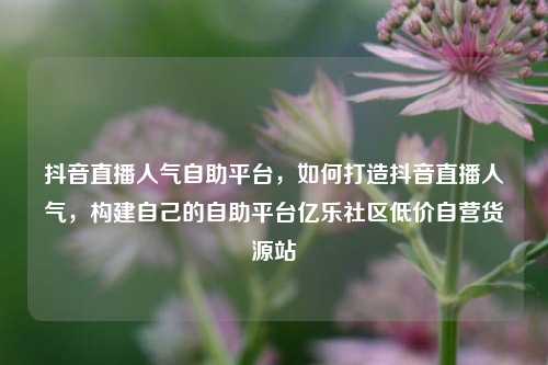 抖音直播人气自助平台，如何打造抖音直播人气	，构建自己的自助平台亿乐社区低价自营货源站  第1张